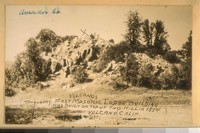 July 1936. Volcano's (temporary) first Masonic Lodge Building was built on top of this hill in 1854. Volcano, Calif. Amador Co