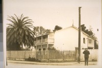An old adobe residence on Hartwell St. opposite Polk St. Built about 1847. With Jos. A. Murphy from the rear