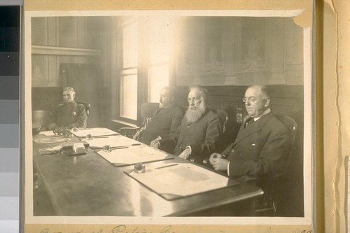 Board of Police Commissioners, January 1909. Chief of Police Jesse B. Cook, Pres. Col. A.D. Cutter, Com. Legget and Com. Keith