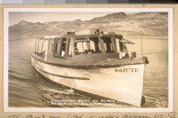 The Boat we took a ride around the Lake. June 3/36. Excursion boat on Black Canyon Reservoir, Boulder Dam. Frashers Fotos, Pomona, Calif
