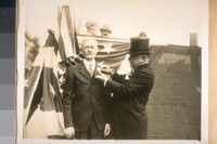 Nov. 3/28. [The annual inspection of the San Francisco] Police Dept. with Mayor Jas. Rolph, Jr. presenting a gold star to Det. Sergt. Thos. Walsh for good service in the Mayor's Office