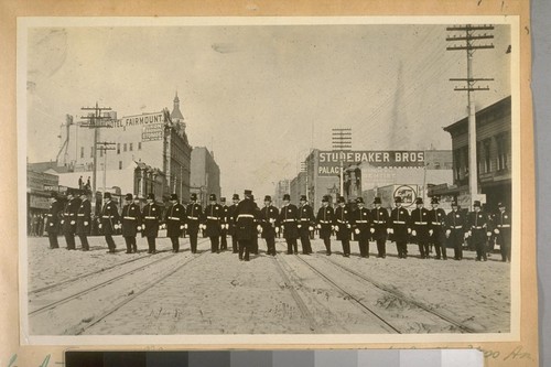 Co. A. - San Francisco Police Dept. at Market and Van Ness Ave. 1898