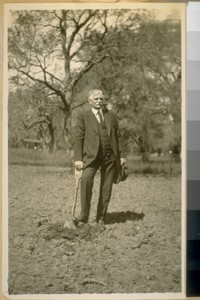 J.B. Cook breaking ground at the ½ acre ranch, Atherton, San Mateo Co