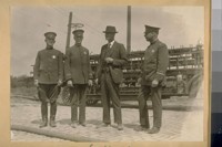 Sept. 1923. L. to R.: Officer Chamberland - Sergt. Mahoney - Capt. of Police Chas. Goff and Lieut. of Police Fields