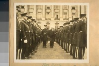 The annual inspection of the San Francisco Police Dept. with Chief W. J. O'Brien and Mayor Jas. Rolph Jr. inspecting the company. Nov. 3/28