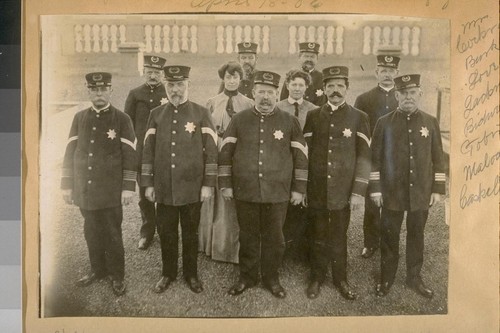 City prison detail at the time of fire April 18-06. Mrs. Cockran, Burk, Love, Lackman, Bidwell, Tobin, Malody, Caskell