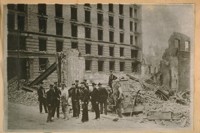 Wreck of Old Engine #12 - S.F.F. [San Francisco Fire] Dept. at Post & Kearny Sts. In the Great fire, April 18/06
