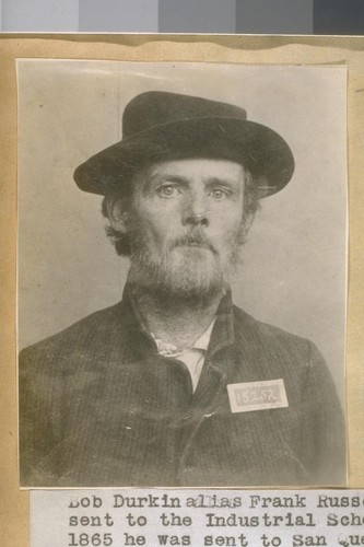 Bob Durkin alias Frank Russell alias John Reed, No. 15252 was the first prisoner sent to the Industrial School in