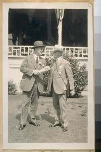 Chief of Police D.J. O'Brien of San Francisco and Angy Thomas in front of the Hotel Del Coronado, San Diego, May 7/26