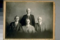 L. to R.: Lieut. of Police, S.F.P. [San Francisco Police] Dept., June 24/22 and Albert E. Cameron, Memphis, Tenn. - Jesse B. Cook Police Commissioner, and standing, Capt. of Detectives Duncan Matheson