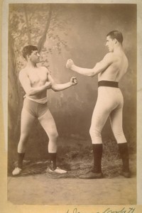 Thors Photo, 1025 Larkin St., S.F. [San Francisco], 1886. Abe Attell & James Corbett