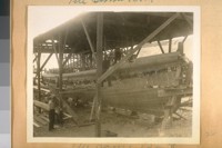 [The new Police Boat now under construction.]