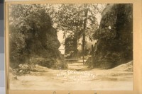 Jackson, Amador Co., Calif., in 1850. As the "Jackson Gate" looked in early days. Jackson/Calif