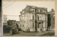 This building was moved from S. E. corner Sutter and Van Ness Ave. to the North side of Pacific Ave. between Webster and Fillmore Sts. It was the house of Geo. A. Newhall who was a Police Commissioner from 1900 to 1905. And used as a Public School from 1921 to 1924. Taken Nov. 29/24. Built about 1886