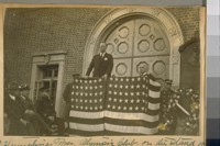 Wm. P. Humphries Pres. Olympic Club on the stand with Mayor Jas. Rolph Jr. at the dedication of the new