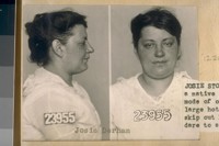 Josie Stocking, alias "Josie Derham", alias "Maud Evans"; a native of San Francisco and old time pickpocket. Her mode of operation was to pick up men registering in the large hotels with their wife, clean out their pockets and skip out knowing the man to be married, he would not dare to say a word. Photo number 23955
