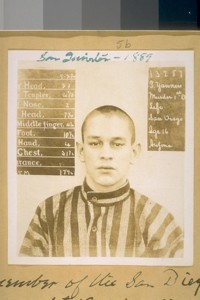 San Quintin [Quentin] - 1889. While I was a member of the San Diego Police Department, I was detailed by Chief Joe Coyn, to bring these to [sic] men to San Quintin [Quentin]