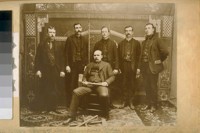 San Francisco Police Dept. In 1904 L to R: A. M. Smith, B. Clancey, J. Hayes, E. Rotangie J. Farrell and Serg. H. .H Christopher