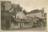 The Three buildings in the center of Washington St., were built in 1854, they have had new doors and windows put in, Sonora, Tuolumne Co. Calif