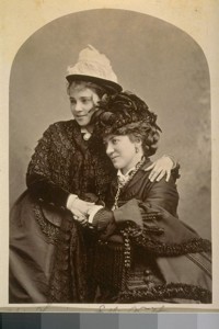Alice Harrison and Ellie Wilson of the Old Calif. Theater, Bush St. near Kearny St., 1879