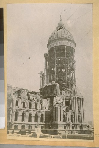 City Hall after the dome was put on and after the fire of April 18th, 1906