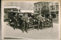L. to R.--Geo. O'Leary, C. Keck, Fred Smith and P. Backaracco of the S.F. [San Francisco] Police Shotgun Detail. Sept. 1925