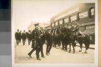 Nov. 3/28. [The annual inspection of the San Francisco] Police Dept. with Mayor Jas. Rolph, Chief W. J. O'Brien and Theo. J. Roche, in the rear of them is Commissioner Andrew F. Mahony and Jesse B. Cook
