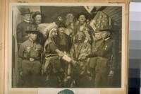 Indian War Veterans, 1923. [Placard with partial inscription 'Gen. Custer Camp...' hanging in background]