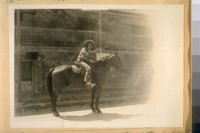 Bernard Carr as Jauquin Murietta [Joaquin Murieta] in front of the Blue Wing. Rendezvous of early days meeting place of Argonauts and frequented by Jaquin Murietta [Joaquin Murieta], noted Mexican bandit and his followers. This building was built of adobe, about 1790 - at Sanoma [Sonoma] City, Calif