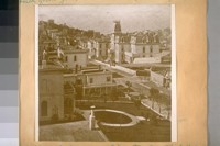 North East from Sacramento St. on Taylor St. about 1877. The large house is the Hagginhouse [Haggin House], east side Taylor St. between Washington & Clay St