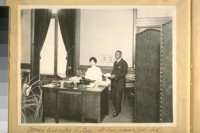 Miss Coombs Lotus at her desk in the Mayor's office, 1919