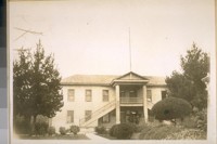 Colton Hall--the first State Capitol Building in Calif. Built of adobe in 1846 Monterey Calif. Jany. 1929. Built by Walter Colton in 1846