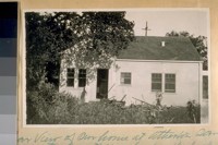 Rear View of our home at Atherton, San Mateo Co. with Mrs. Cook at the back door