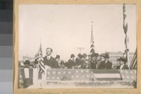 Photo same Supervisor Hayden talking [speaking at groundbreaking for the new City Hall.]