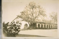 The old adobe mission at San Juan in San Benito Co. Photo taken Feb. 22/29. Mission San Juan Bautista--built June 24th, 1797