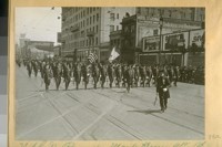 N.S.G.W. [Native Sons of the Golden West] Parade, Market St. near 9th St. Sept. 9th, 1920. Capt. H. Wright at the of the Police Detail. [sic]