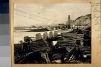 2nd section of the Sea Wall and the Esplanade below the Cliff House. See the snow on the hills in Marin Co. Jany 30/22