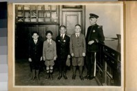 Boys' Week at San Francisco, April 28th to May 4th, 1924. Inc. Capt. Lackman with L. to R.: Chief of Police Donald Bryer - Sect. to Police Commission, Master Ericksen, commissioner - Det. Sergt. Master Parks