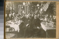 Fire Boat Crew at Banquet, Harrison St. Wharf, S.F.F. [San Francisco Fire] Dept., 1910