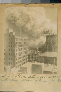 April 18-06, fire taken from roof looking South from Montgomery and Sutter St