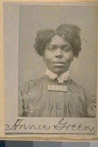 Annie Green--an old time negro pickpocket; her victims were all white men and the police never could get anyone to prosecute her as they would not admit having anything to do with a "nigger"