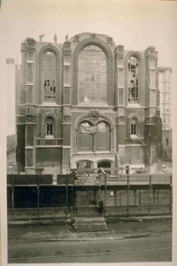 The last of the old Temple Emanuel [Emanu-El], north side of Sutter St. bet. Powell and Stockton Sts. Being wrecked by Symon Bros. Jany. 1926