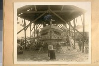 [The new Police Boat now under construction.]