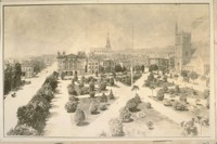Union Square from Stockton St. bet. Post & Geary Sts. in 1880