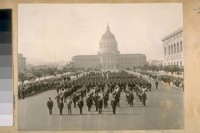 The Annual Inspection and Parade of the San Francisco Police Dept. Nov. 5/27. L to R, front row: Mayor Jas. Rolph, Jr., Pres. of the Police Commission, Dr Thos. Schumate, Commissioner Jesse B. Cook, Chief W. J. O'Brien, Commissioner Andrew J. Mahony and rest of board, Corp. Chas. F. Scully