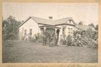 Chief Jesse B. Cook on the left and Capt. H. Gleeson on the right at the town of Willits, Calif. 1910