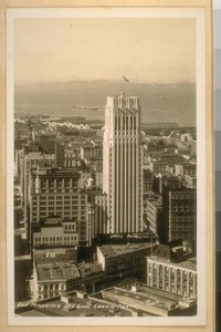 San Francisco Sky line, looking north. Sheel [Shell?] Bldg. Piggott Photo