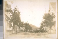 The Main Street of Forest City, Sierra Co. Calif. in 1880. One of the oldest mining towns of Calif