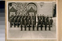 S.F. [San Francisco] Fire Dept. Drill Team in front of the City Hall, Polk St. Sept. 12/24
