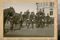 L. to R.: Chief D.J. O'Brien - Commissioner Andrew Mahoney - Pres. Theo. J. Roche - Mayor Jas. Rolph, Jr. - Capt. H. Gleeson - Capt. Fred Lemon. Oct. 1922